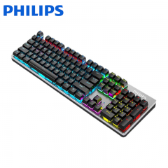 飞利浦 SPK8404 青轴 混光机械电竞键盘 104键全键无冲塑料盖板 机械键盘(6024)