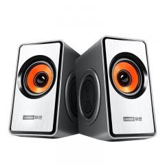 联想 M550 USB2.0 多媒体手机低音炮有线USB音响 多振膜音响USB供电 独立线控 银色  (15242)
