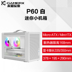 X-GAMER P60 前置 Type-C 未知玩家 迷你小机箱 1.0超厚板材  便携箱 白色 南京仓发货  (18398)