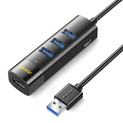 捷森 USB3.0 HUB 4口集线器 1米线长 (16018)