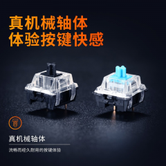 达尔优有线机械键盘 108键 黑银 青轴 混光版  (15349)