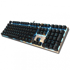 达尔优 合金版108键 有线机械键盘 电竞游戏键盘 108键-黑银红轴--混光（16699）