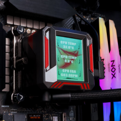 瓦尔基里(VALKYRIE）E360 LOKI  VK 一体式CPU水冷散热器  多平台扣具 支持LGA1700 2.4吋LCD H.264格式播放 IP版 (17103)
