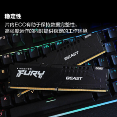 金士顿台式机内存条 DDR5 32G 6000 (16G×2)套装 Beast野兽系列 骇客神条（17178）