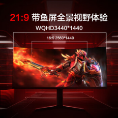 HKC显示器 CG343U 34寸 电竞曲面 21:9带鱼屏 DP+HDMI (17293)