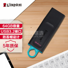 金士顿U盘 DTX 64G USB3.2 黑色 (13865)