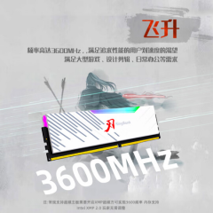 金百达台式机内存  DDR4 16GB(8G×2)套装 3600  刃 白色 (17684)