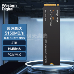 西部数据（WD)固态硬盘 黑盘SN770  2T NVME  M.2 PCI-E4.0（16072）