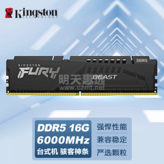 金士顿台式机内存条 DDR5 16G DDR5 6000  Beast野兽系列 骇客神条（17176）