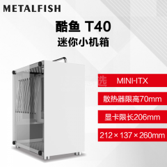 鱼巢 (MetalFish)酷鱼T40 白色 迷你ITX机箱 SFX电源 A4侧透小机箱 （17354）