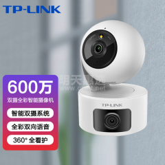 TP-LINK 600万全彩2K高清摄像头 IPC43AW 双摄版 360度全景 手机监看 (17506)