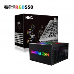 HKC 额定550W 泰坦550 RGB 炫彩灯效 80PLUS白牌 盒装 (18579)