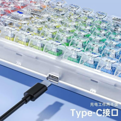 狼蛛 F98Pro 客制化透明机械键盘 三模热插拔 RGB无线/有线/蓝牙gasket结构 冰晶轴 (19271)