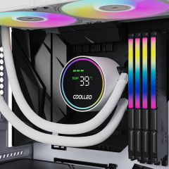 酷里奥 冰灵数显360 白 ARGB 一体式CPU水冷散热器 支持1700/AM5 (19285)