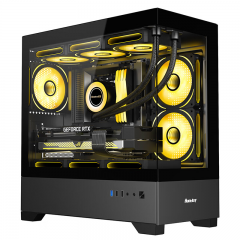 航嘉机箱 GX760M追梦  270°海景房 支持M-ATX主板 360水冷 黑色 (18229)