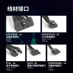 长城电源 额定650W X6 金牌全模电源 (16341)