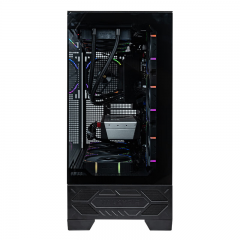 瓦尔基里机箱 VK03 BLACK 黑色 ATX 游戏电脑台式机箱 支持360水冷 6.2吋触摸屏 270°海景房 (19562)