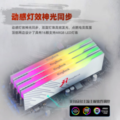 金百达台式机内存 DDR5 32G 6000 16GX2 白刃RGB灯条 套条 (19389)