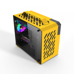 X-GAMER X200 Type-C版 黄色 未知玩家 迷你小机箱 1.0超厚板材 上置电源  便携箱 南京仓发货  (19558)