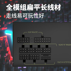 长城电源 额定750W X7 黑色 金牌全模 ATX3.1 原生PCIe5.0接口 (19478）