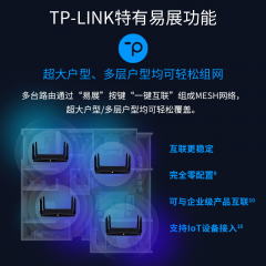 【TP】 无线WIFI7 路由器 TL-7DR7230易展版 7200M /BE7200双频黑色/8天线/1个2.5G+4个千
