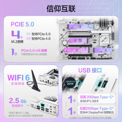 华硕主板 Z890 AYW GAMING WIFI W 15代/DDR5/DP (20205)
