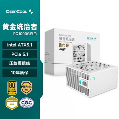 九州风神 额定1000W PQ1000G 金牌全模组 电源 白色 日系主电容 FDB轴承 (20244)