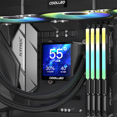 酷里奥一体式水冷 冰神 LCD 360 ARGB 黑色 3.4寸真彩LCD数显屏 (20278)