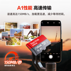 闪迪 256G TF卡 内存卡 A1 U1 C10  读速150MB/s 手机平板游戏机内存卡 (15960)