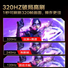 HKC显示器 猎鹰 GT27QE 27寸/2K/320Hz/FastIPS 支持旋转升降 HDMI+DP (20702)