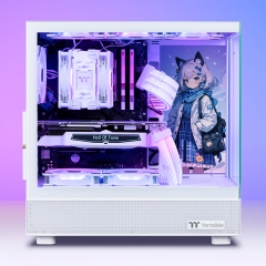 Tt 钢影 透S 海景房机箱 白色 ATX主板/支持360水冷/270°全景/9风扇位 (20855)