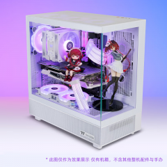 Tt 钢影 透S 海景房机箱 白色 ATX主板/支持360水冷/270°全景/9风扇位 (20855)