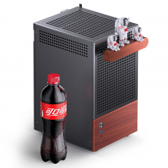 乔思伯机箱 T6 黑色 ITX 提手机箱 3mm铝合金外壳 8mm北美黑胡桃实木 MINI体积 (20329)