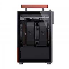乔思伯机箱 T6 黑色 ITX 提手机箱 3mm铝合金外壳 8mm北美黑胡桃实木 MINI体积 (20329)
