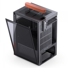 乔思伯机箱 T6 黑色 ITX 提手机箱 3mm铝合金外壳 8mm北美黑胡桃实木 MINI体积 (20329)