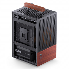 乔思伯机箱 T6 黑色 ITX 提手机箱 3mm铝合金外壳 8mm北美黑胡桃实木 MINI体积 (20329)
