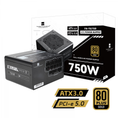 利民电源 额定750W TR-TG750 ATX3.0电源 金牌全模组 原生PCIE5.0 全日系电解电容 (19735)